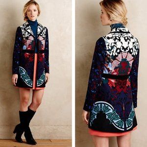 Anthropologie Elevenses Florilege Floral Coat